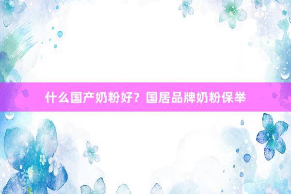 什么国产奶粉好？国居品牌奶粉保举